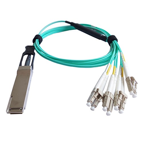 40G QSFP Plus To 4 Duplex LC/SC/ST/FC Breakout AOC