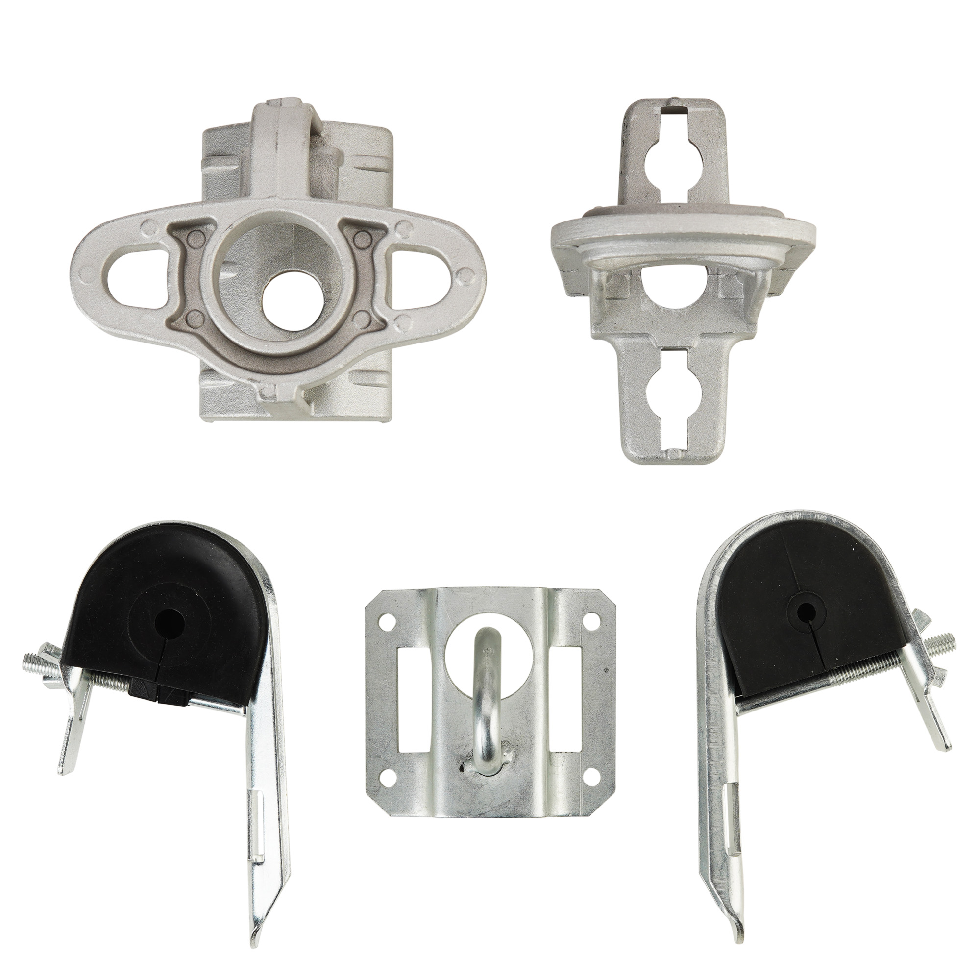 Round Type ADSS Fitting J Hook Suspension Clamp Fiber Optic Cable Clamps